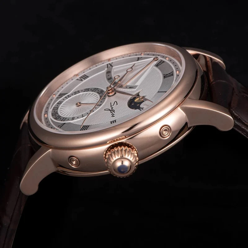 2023 Sugess Herrenuhr, automatisch, mechanisch, Mondphase, Armbanduhr, Gangreserve, Saphir, wasserdicht, Tianjin-Uhrwerk
