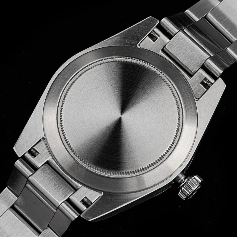 SEESTERN GMT-Uhr für Herren, Retro, NH34, Automatikwerk, mechanische Armbanduhr, gewölbtes Saphirglas, AR-Beschichtung, Micro-Faltschließe
