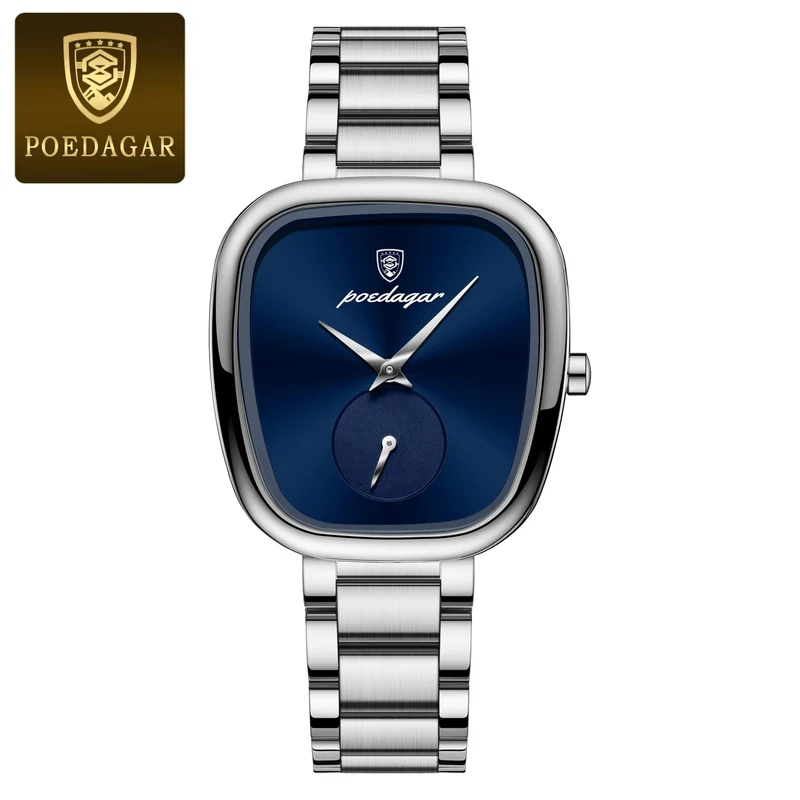 POEDAGAR Luxusuhr für Damen, wasserdicht, Edelstahl, Quarz, Damenuhr, hochwertige Damenuhr, elegante Damenuhr