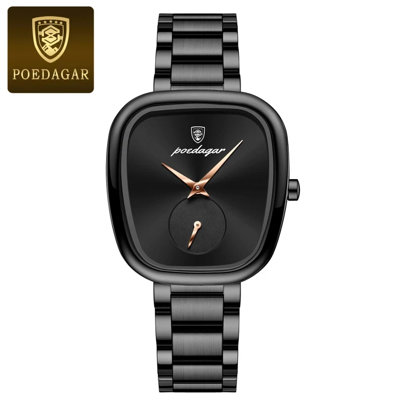 POEDAGAR Luxusuhr für Damen, wasserdicht, Edelstahl, Quarz, Damenuhr, hochwertige Damenuhr, elegante Damenuhr