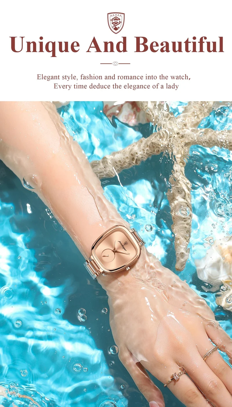 POEDAGAR Luxusuhr für Damen, wasserdicht, Edelstahl, Quarz, Damenuhr, hochwertige Damenuhr, elegante Damenuhr