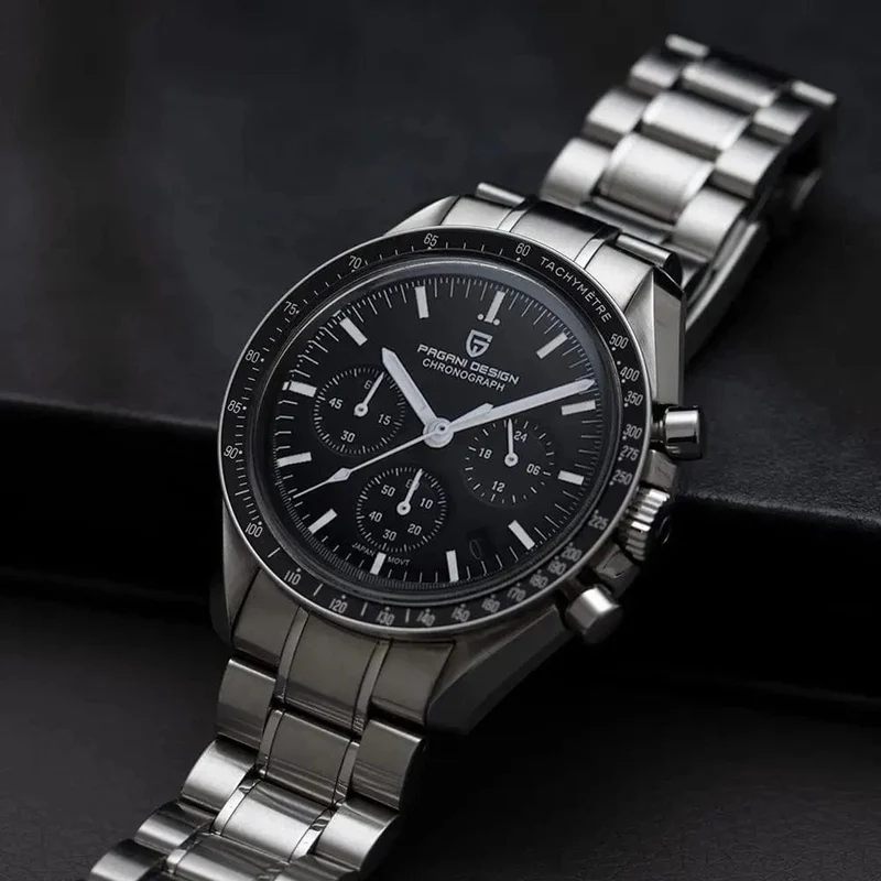 PAGANI DESIGN 2024 Neue Herrenuhren Top-Luxus-Quarzuhr für Männer Auto Date Speed ​​Chronograph AR Saphirspiegel Armbanduhr