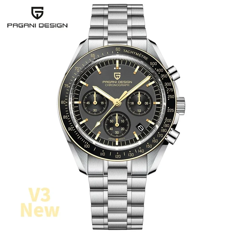 PAGANI DESIGN 2024 Neue Herrenuhren Top-Luxus-Quarzuhr für Männer Auto Date Speed ​​Chronograph AR Saphirspiegel Armbanduhr