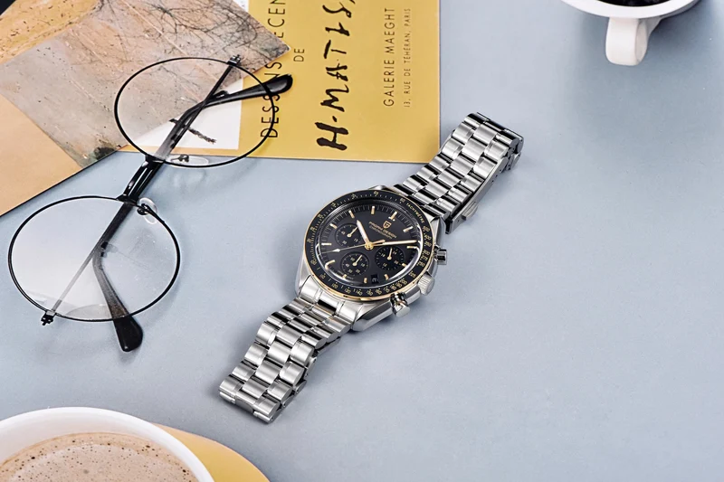 PAGANI DESIGN 2024 Neue Herrenuhren Top-Luxus-Quarzuhr für Männer Auto Date Speed ​​Chronograph AR Saphirspiegel Armbanduhr