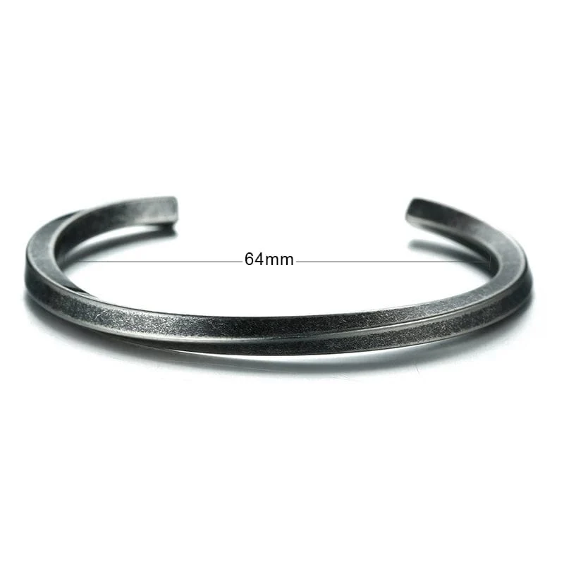 Vnox Vintage Edelstahl Armreif für Männer Frauen Mobius Twisted Manschette Armband Unisex Casual Pulseira Herren Schmuck