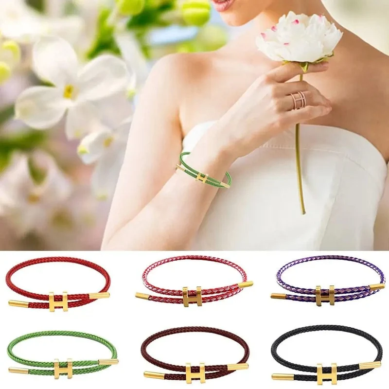 Multicolor Armband Mode Kein Verblassen Wasserdichte Draht Seil Edelstahl DIY Handgewebte Armband Paar