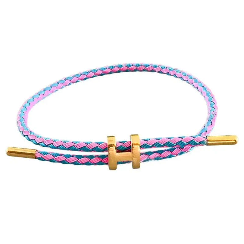 Multicolor Armband Mode Kein Verblassen Wasserdichte Draht Seil Edelstahl DIY Handgewebte Armband Paar