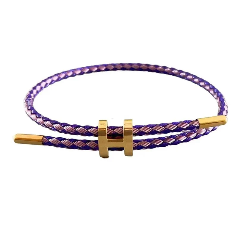 Multicolor Armband Mode Kein Verblassen Wasserdichte Draht Seil Edelstahl DIY Handgewebte Armband Paar