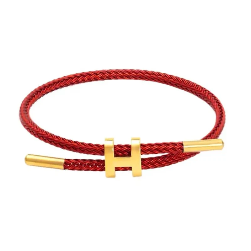 Multicolor Armband Mode Kein Verblassen Wasserdichte Draht Seil Edelstahl DIY Handgewebte Armband Paar