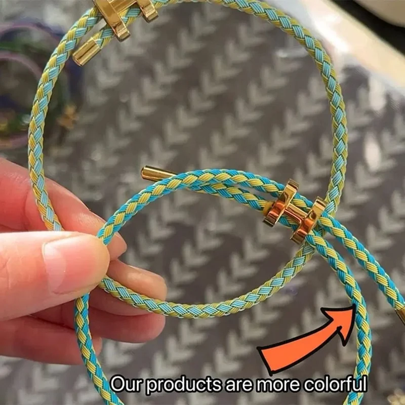 Multicolor Armband Mode Kein Verblassen Wasserdichte Draht Seil Edelstahl DIY Handgewebte Armband Paar