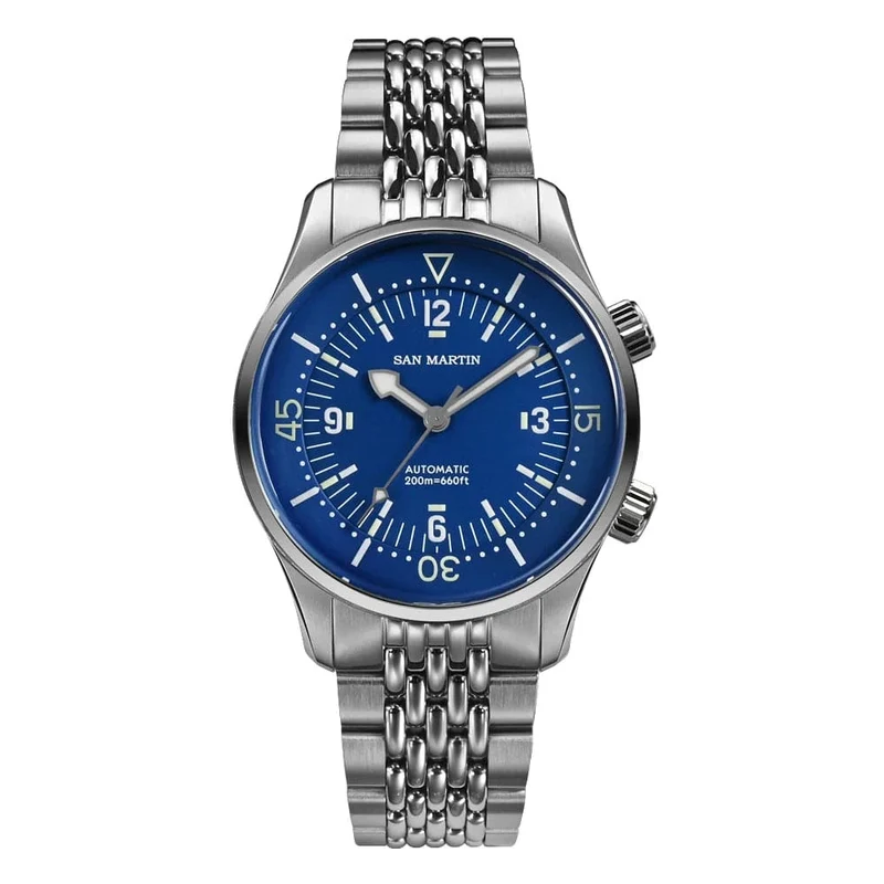 San Martin 39mm Leyenda Taucheruhr NH35 Automatisches mechanisches Uhrwerk AR Saphir Leuchtend Wasserdicht 200m Uhren SN0141W