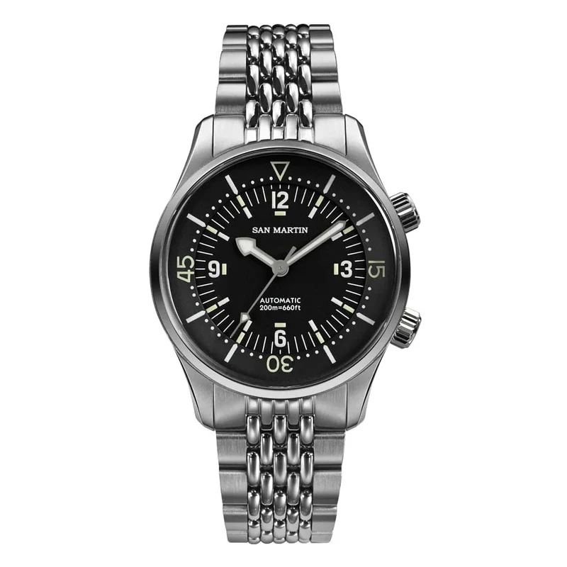 San Martin 39mm Leyenda Taucheruhr NH35 Automatisches mechanisches Uhrwerk AR Saphir Leuchtend Wasserdicht 200m Uhren SN0141W