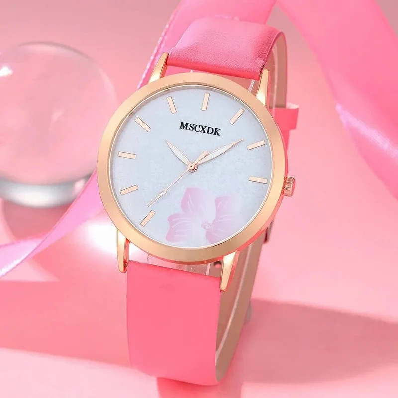 Frauen Rosa Uhr & Brille Set Mode Weibliche Casual Leder Gürtel Uhren Damen Quarz Armbanduhren Kleid Uhr Montre Femme