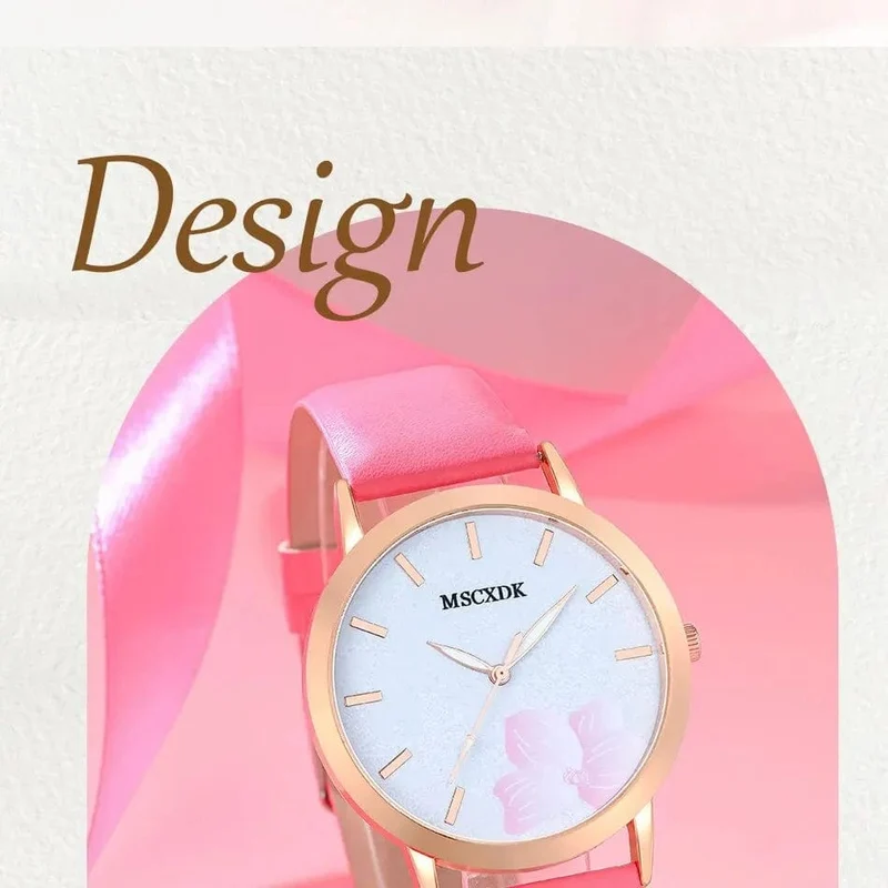 Frauen Rosa Uhr & Brille Set Mode Weibliche Casual Leder Gürtel Uhren Damen Quarz Armbanduhren Kleid Uhr Montre Femme