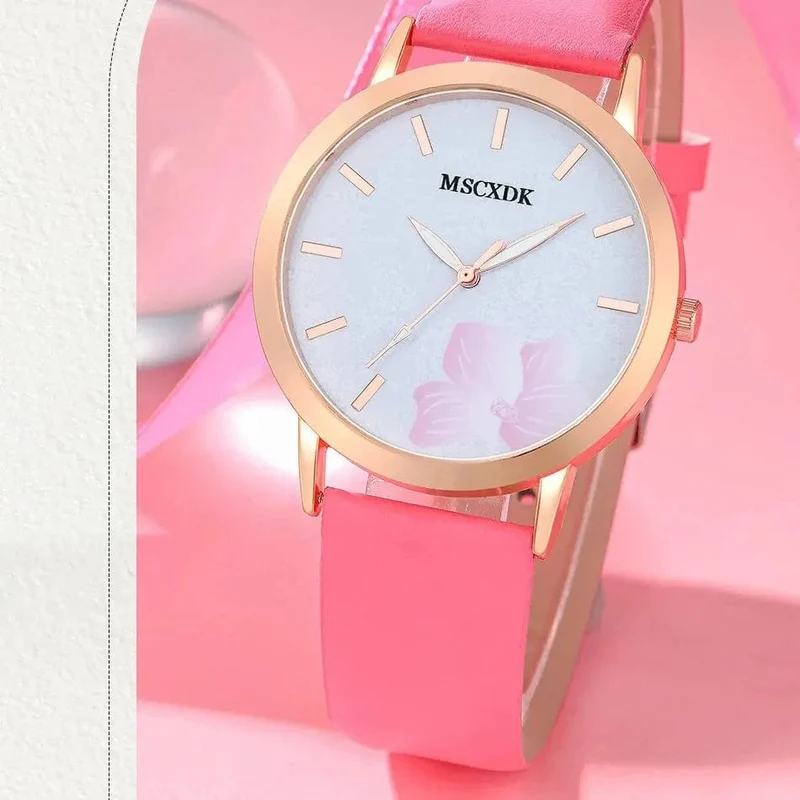 Frauen Rosa Uhr & Brille Set Mode Weibliche Casual Leder Gürtel Uhren Damen Quarz Armbanduhren Kleid Uhr Montre Femme