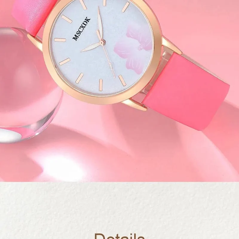 Frauen Rosa Uhr & Brille Set Mode Weibliche Casual Leder Gürtel Uhren Damen Quarz Armbanduhren Kleid Uhr Montre Femme