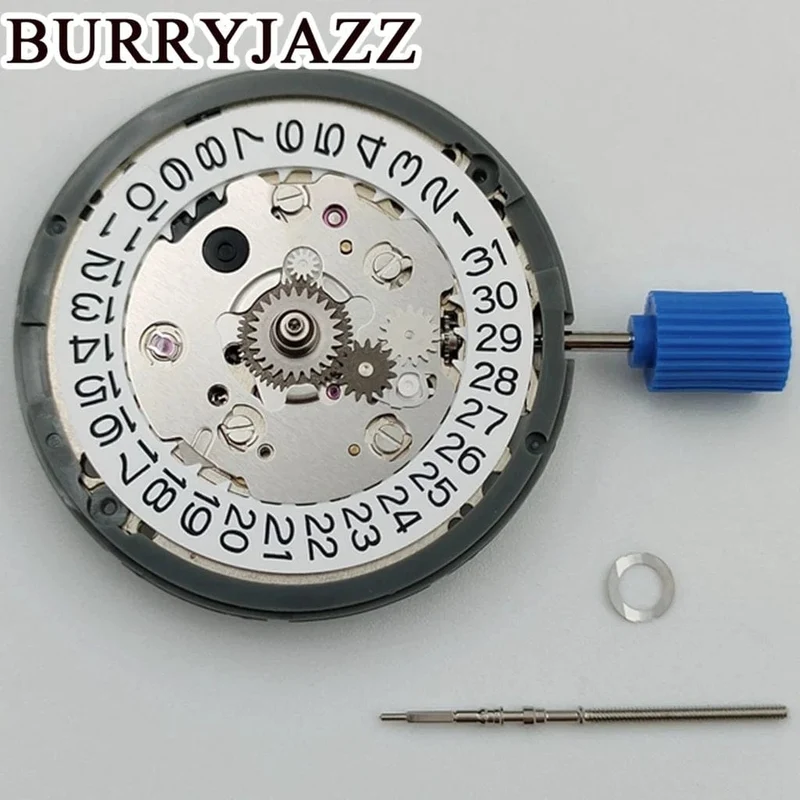NH34 Uhrwerk, hochpräzises mechanisches weißes Datum, 24 Steine, automatisches Uhrwerk, passend für 3/3.8 Uhr Krone