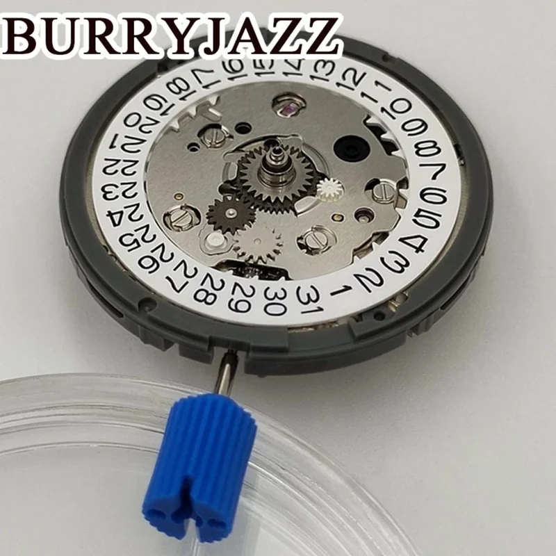 NH34 Uhrwerk, hochpräzises mechanisches weißes Datum, 24 Steine, automatisches Uhrwerk, passend für 3/3.8 Uhr Krone