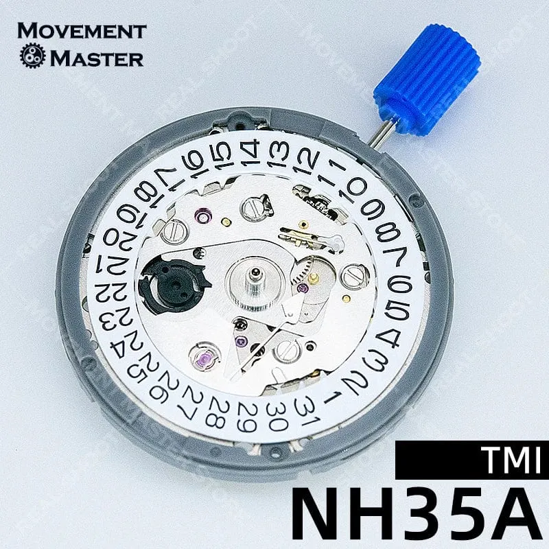 TMI Japan NH35 Uhrwerk Hochpräzise mechanische Automatikuhr mit Tages- und Datumseinstellung, mechanische Armbanduhren, Armbanduhr für Männer
