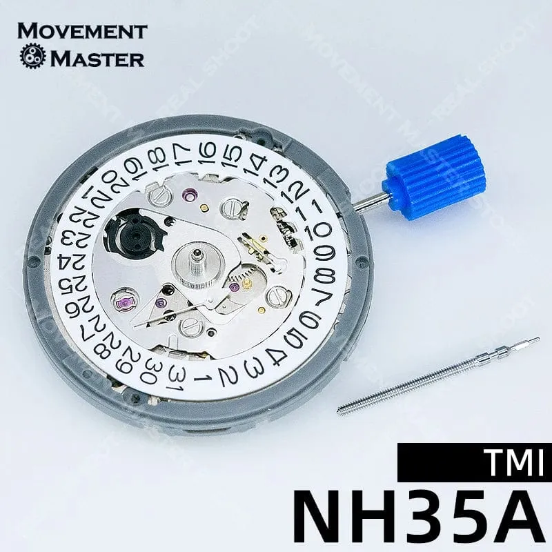 TMI Japan NH35 Uhrwerk Hochpräzise mechanische Automatikuhr mit Tages- und Datumseinstellung, mechanische Armbanduhren, Armbanduhr für Männer