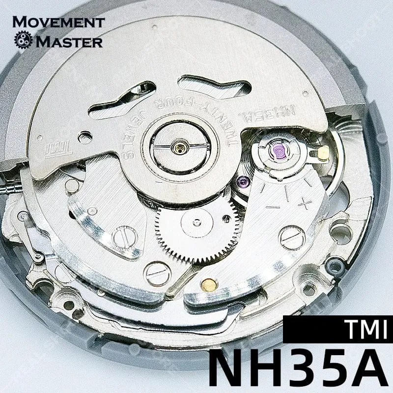TMI Japan NH35 Uhrwerk Hochpräzise mechanische Automatikuhr mit Tages- und Datumseinstellung, mechanische Armbanduhren, Armbanduhr für Männer