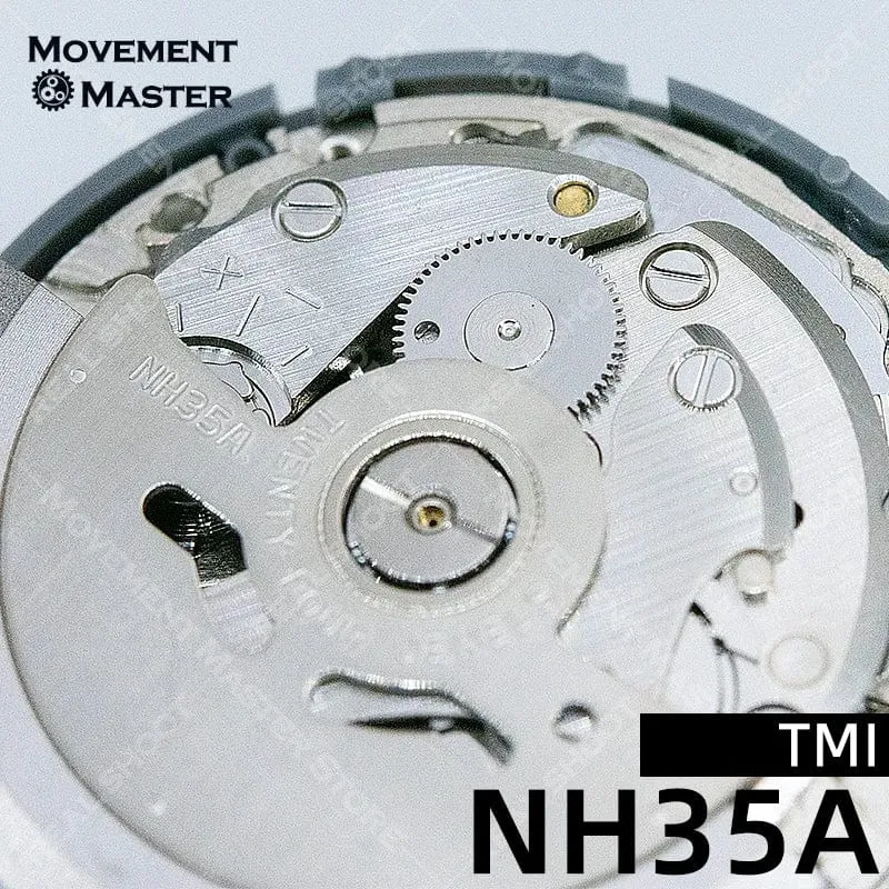 TMI Japan NH35 Uhrwerk Hochpräzise mechanische Automatikuhr mit Tages- und Datumseinstellung, mechanische Armbanduhren, Armbanduhr für Männer