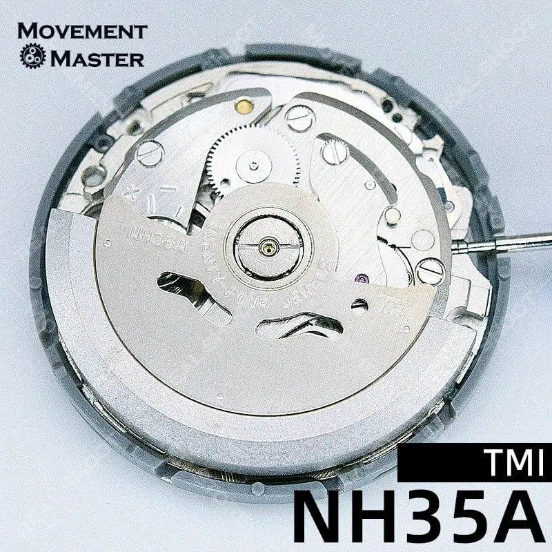 TMI Japan NH35 Uhrwerk Hochpräzise mechanische Automatikuhr mit Tages- und Datumseinstellung, mechanische Armbanduhren, Armbanduhr für Männer