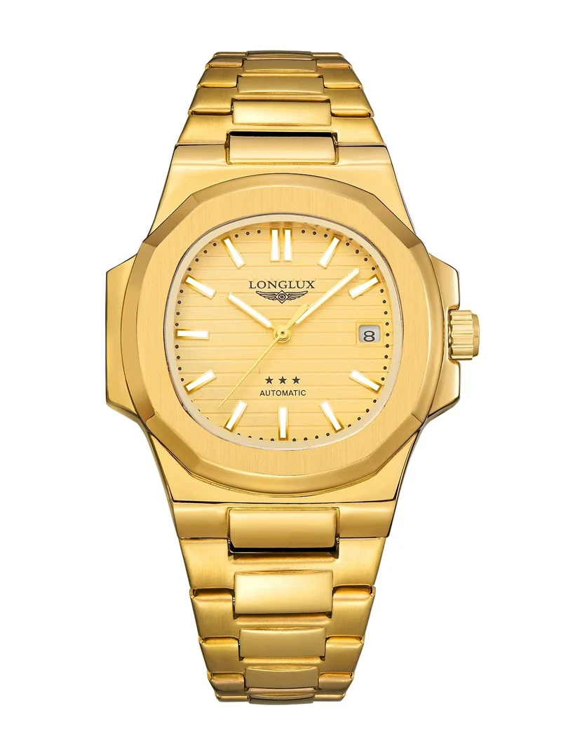 Mann uhr automatische bewegung cool großhandel lestainless stahl datum automatische uhr luxus LONGLUX mechanische armbanduhren