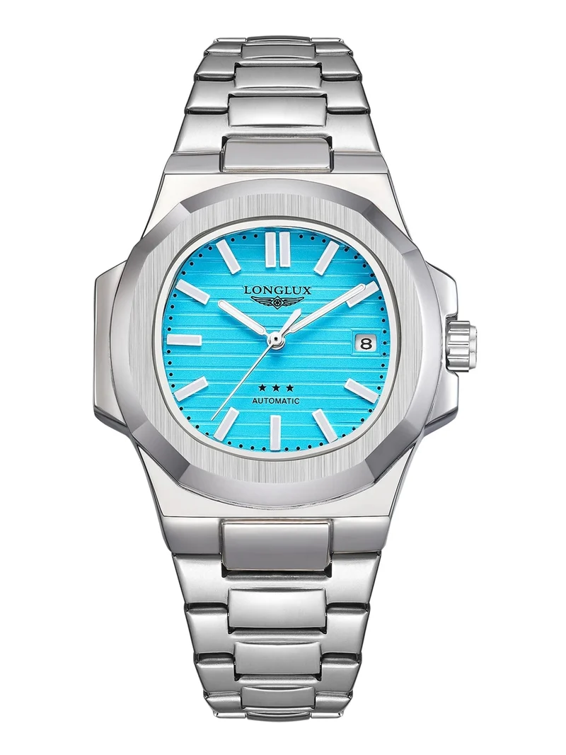 Mann uhr automatische bewegung cool großhandel lestainless stahl datum automatische uhr luxus LONGLUX mechanische armbanduhren