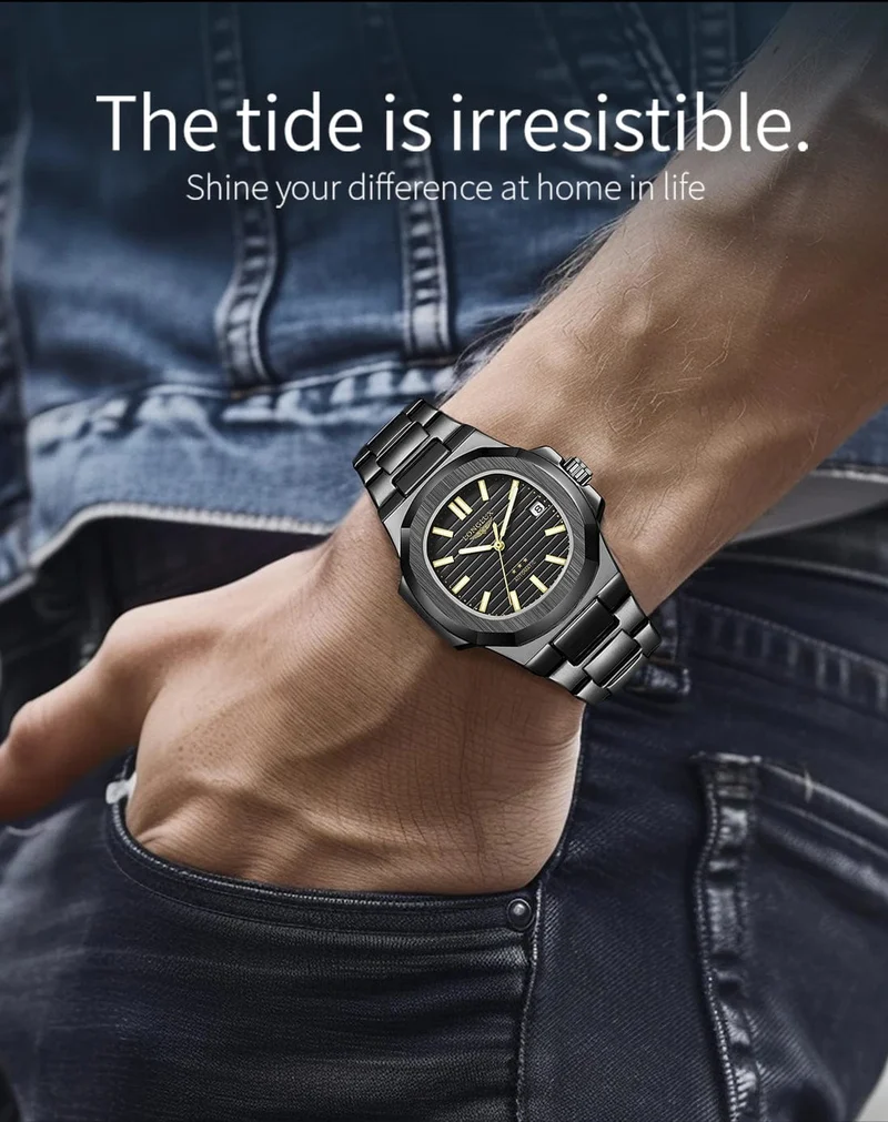Mann uhr automatische bewegung cool großhandel lestainless stahl datum automatische uhr luxus LONGLUX mechanische armbanduhren