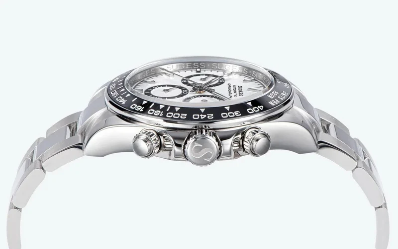 Sugess Panda Chronograph Uhrwerk Automatische Mechanische Chronograph Armbanduhr Wasserdicht Tauchen Männer Uhren Keramik Lünette Tona