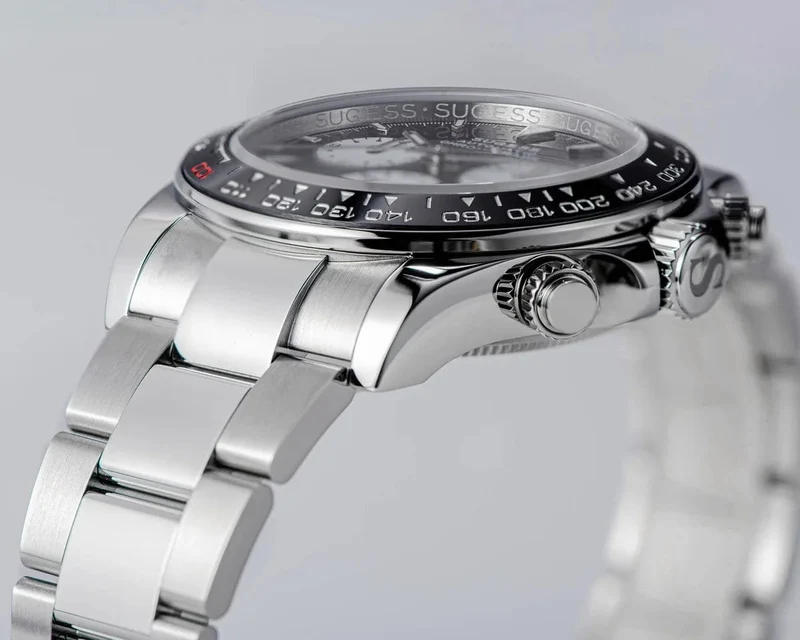 Sugess Panda Chronograph Uhrwerk Automatische Mechanische Chronograph Armbanduhr Wasserdicht Tauchen Männer Uhren Keramik Lünette Tona