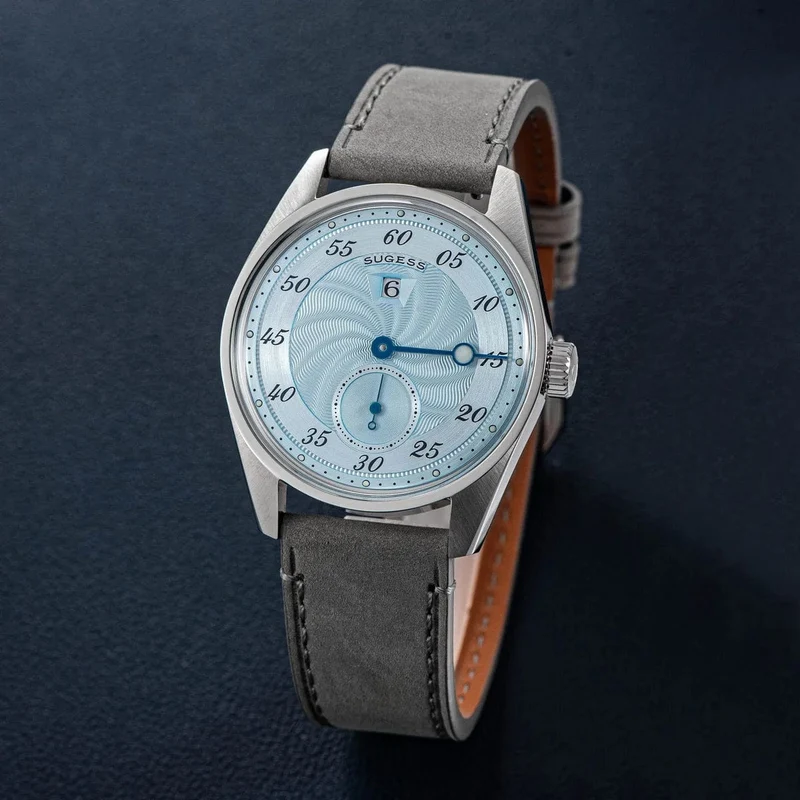 Sugess Herren-Armbanduhr, automatisch, mechanisch, ST1721-Uhrwerk, leuchtend, schlicht, modisch, wasserdicht, Glas, S451, Neu