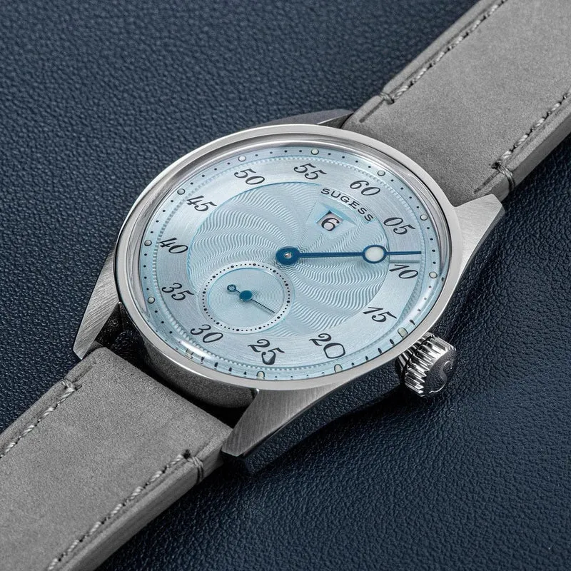 Sugess Herren-Armbanduhr, automatisch, mechanisch, ST1721-Uhrwerk, leuchtend, schlicht, modisch, wasserdicht, Glas, S451, Neu