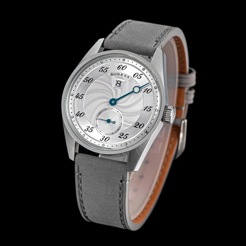 Sugess Herren-Armbanduhr, automatisch, mechanisch, ST1721-Uhrwerk, leuchtend, schlicht, modisch, wasserdicht, Glas, S451, Neu