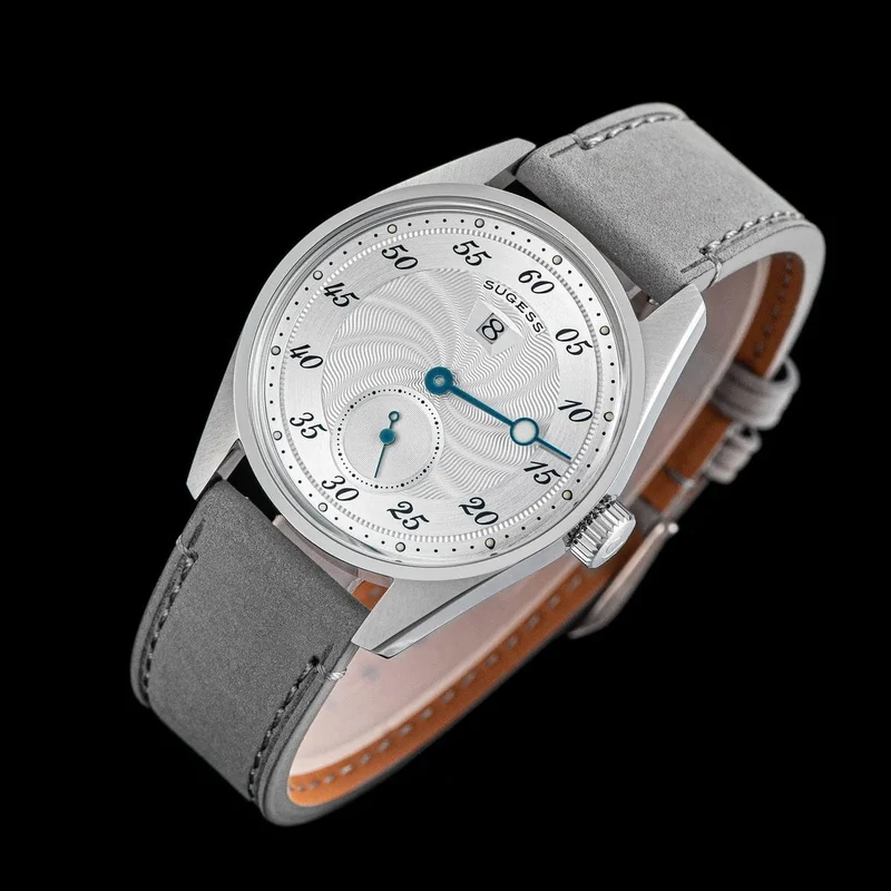 Sugess Herren-Armbanduhr, automatisch, mechanisch, ST1721-Uhrwerk, leuchtend, schlicht, modisch, wasserdicht, Glas, S451, Neu