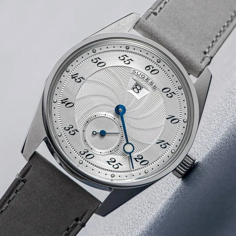Sugess Herren-Armbanduhr, automatisch, mechanisch, ST1721-Uhrwerk, leuchtend, schlicht, modisch, wasserdicht, Glas, S451, Neu