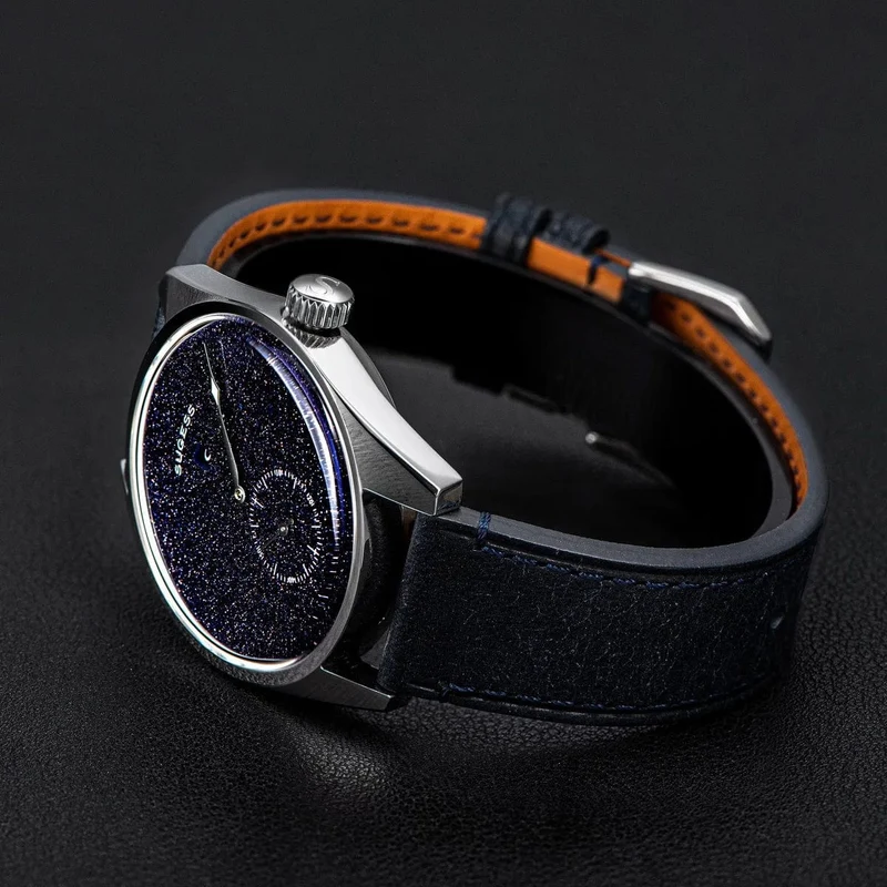 Sugess Herren-Armbanduhr, automatisch, mechanisch, ST1721-Uhrwerk, leuchtend, schlicht, modisch, wasserdicht, Glas, S451, Neu