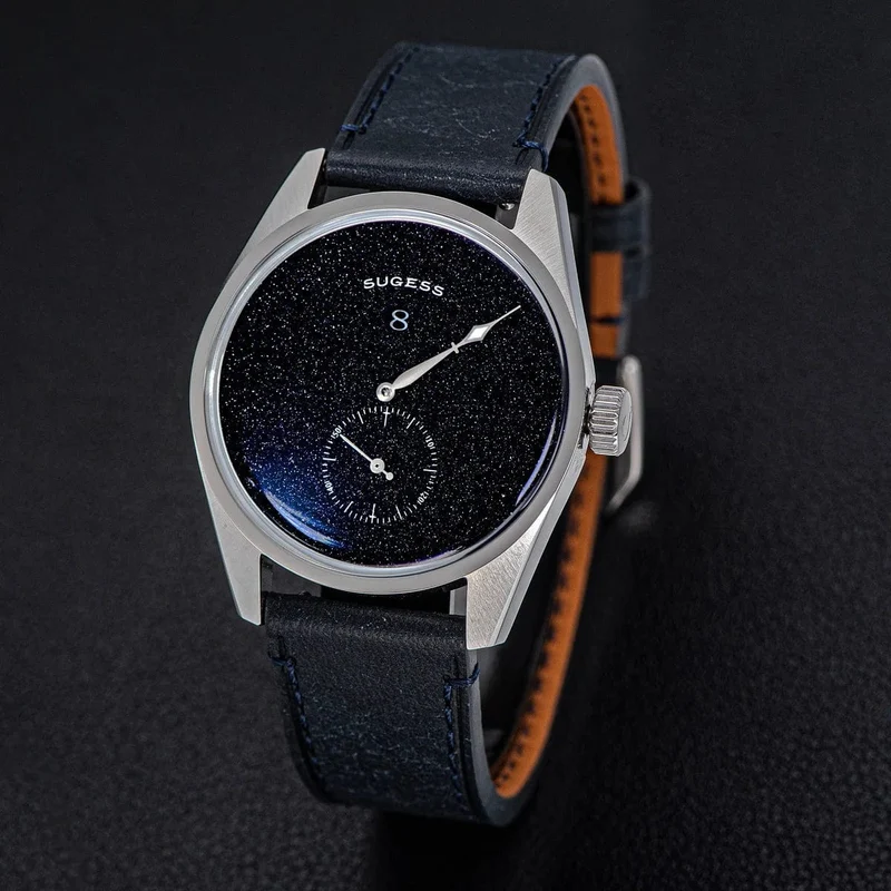 Sugess Herren-Armbanduhr, automatisch, mechanisch, ST1721-Uhrwerk, leuchtend, schlicht, modisch, wasserdicht, Glas, S451, Neu
