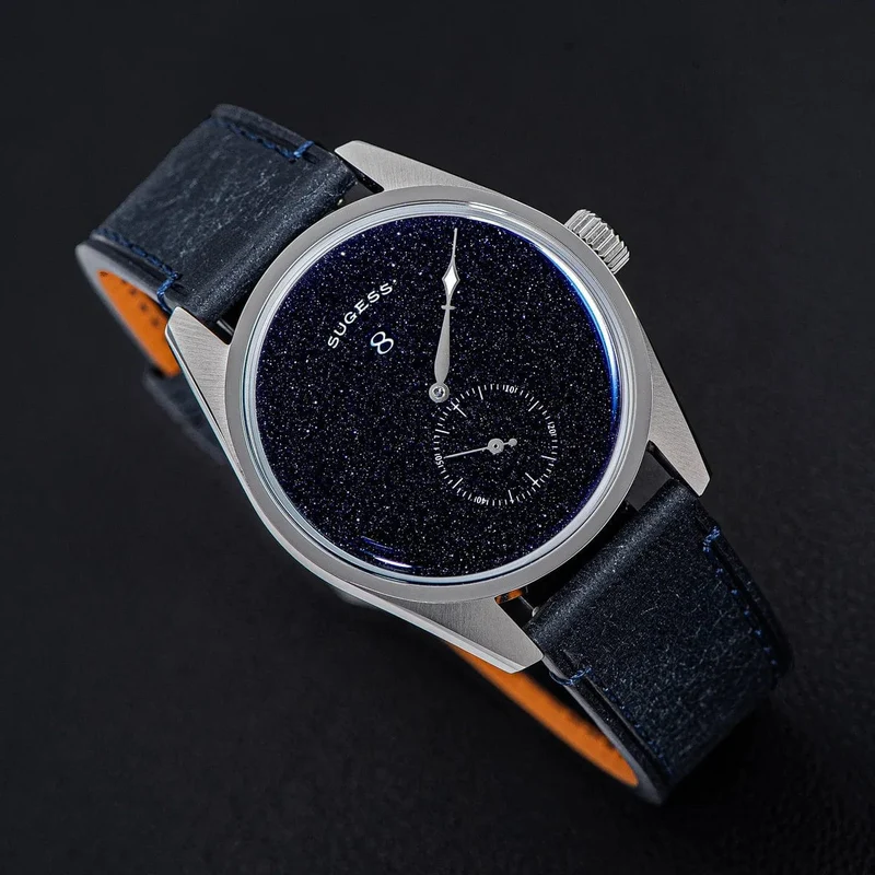 Sugess Herren-Armbanduhr, automatisch, mechanisch, ST1721-Uhrwerk, leuchtend, schlicht, modisch, wasserdicht, Glas, S451, Neu