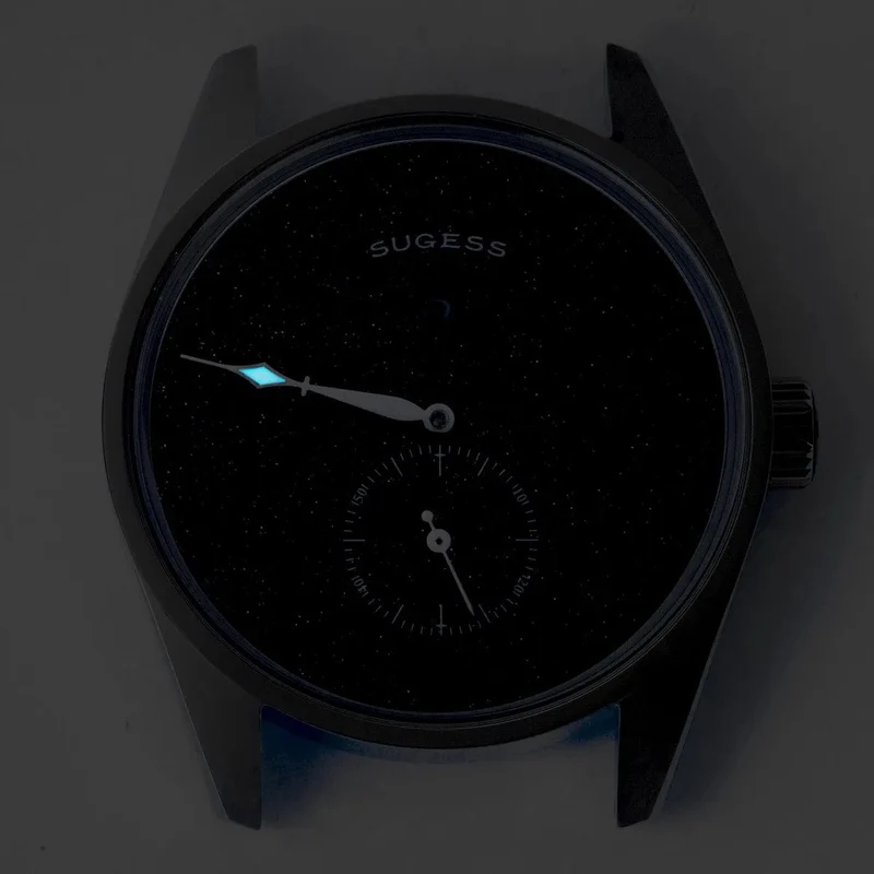 Sugess Herren-Armbanduhr, automatisch, mechanisch, ST1721-Uhrwerk, leuchtend, schlicht, modisch, wasserdicht, Glas, S451, Neu