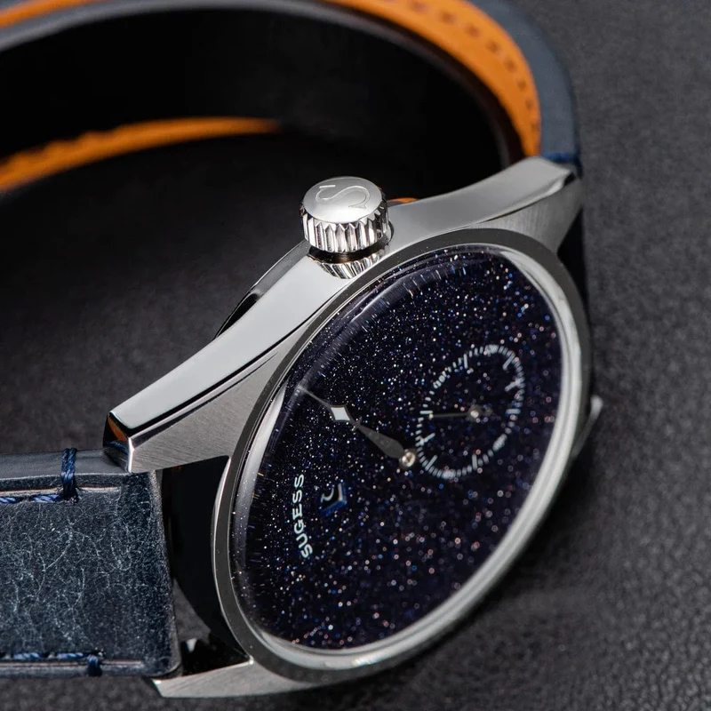 Sugess Herren-Armbanduhr, automatisch, mechanisch, ST1721-Uhrwerk, leuchtend, schlicht, modisch, wasserdicht, Glas, S451, Neu