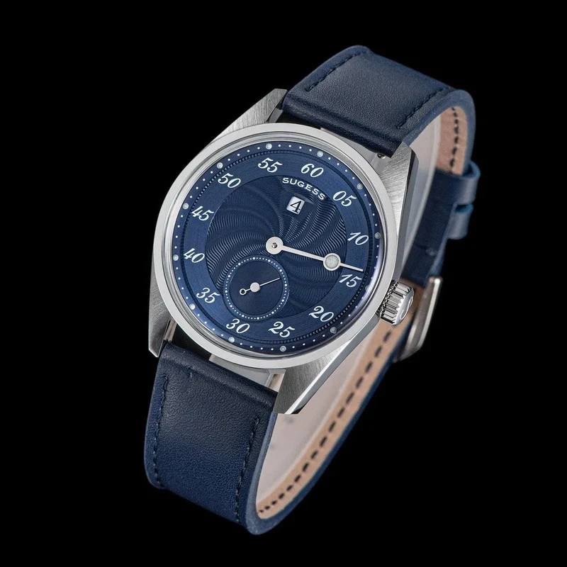Sugess Herren-Armbanduhr, automatisch, mechanisch, ST1721-Uhrwerk, leuchtend, schlicht, modisch, wasserdicht, Glas, S451, Neu