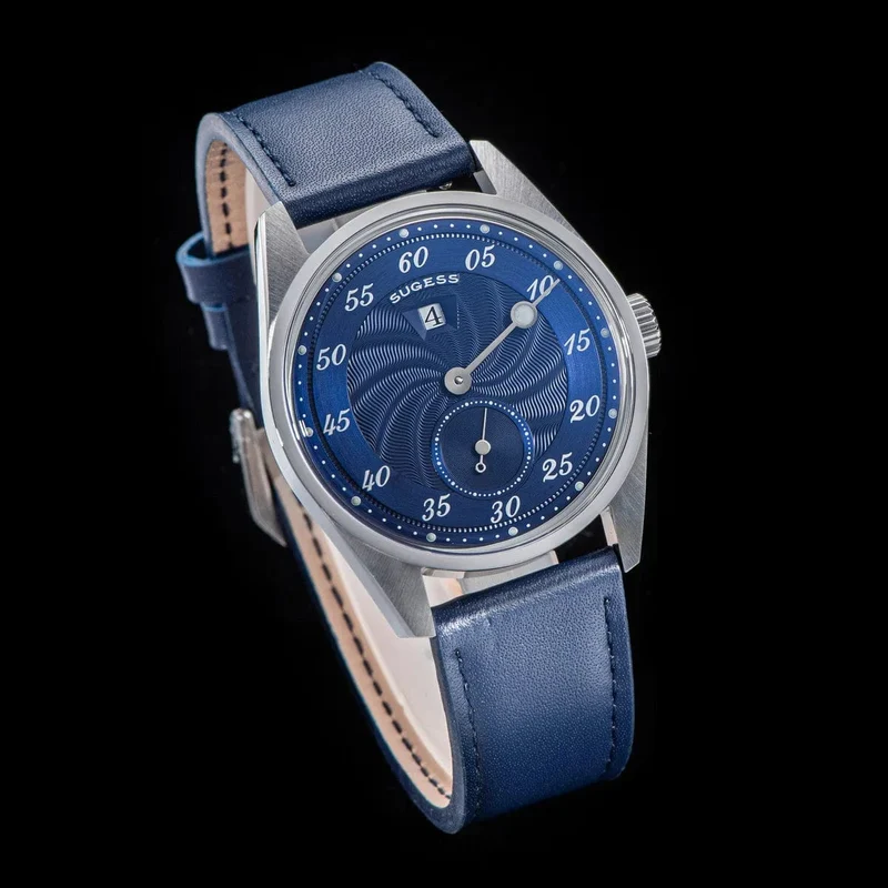 Sugess Herren-Armbanduhr, automatisch, mechanisch, ST1721-Uhrwerk, leuchtend, schlicht, modisch, wasserdicht, Glas, S451, Neu