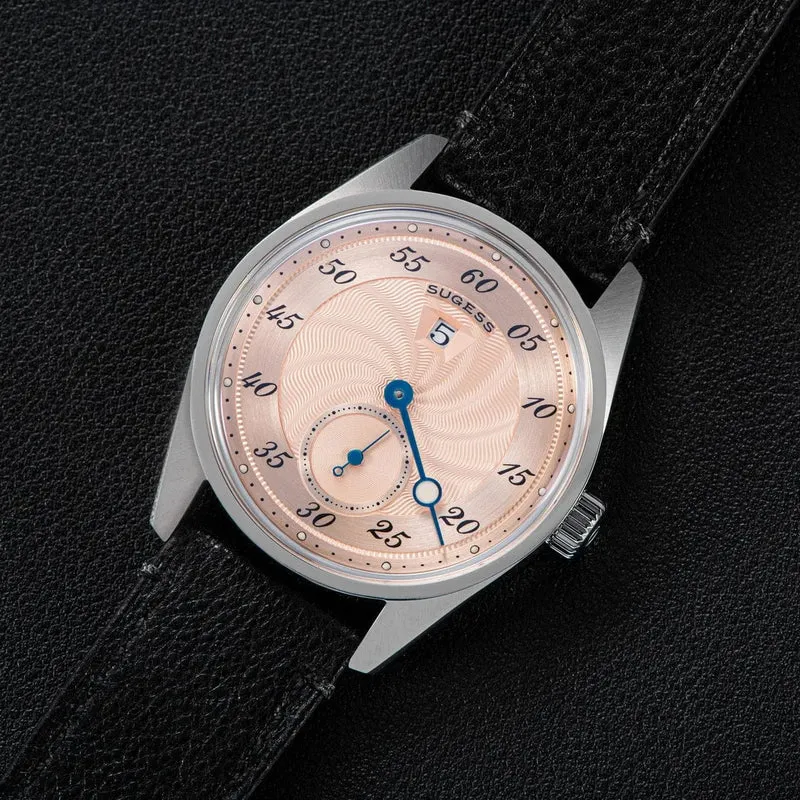 Sugess Herren-Armbanduhr, automatisch, mechanisch, ST1721-Uhrwerk, leuchtend, schlicht, modisch, wasserdicht, Glas, S451, Neu