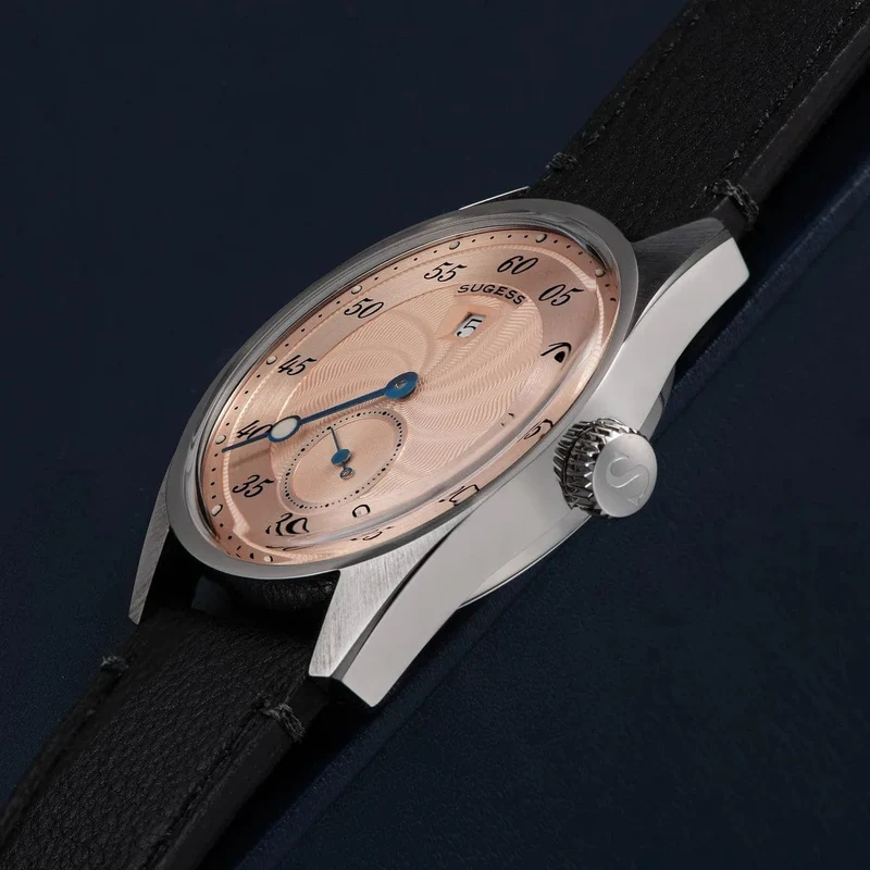 Sugess Herren-Armbanduhr, automatisch, mechanisch, ST1721-Uhrwerk, leuchtend, schlicht, modisch, wasserdicht, Glas, S451, Neu