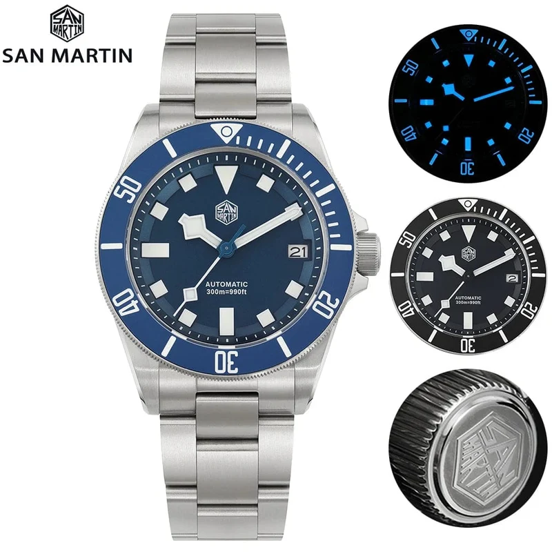 San Martin SN0121T Titan-Taucheruhr NH35 Automatikwerk Uhren Grade2 Titan 120 Click Wasserdicht 300m Armbanduhr