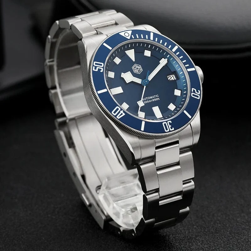 San Martin SN0121T Titan-Taucheruhr NH35 Automatikwerk Uhren Grade2 Titan 120 Click Wasserdicht 300m Armbanduhr