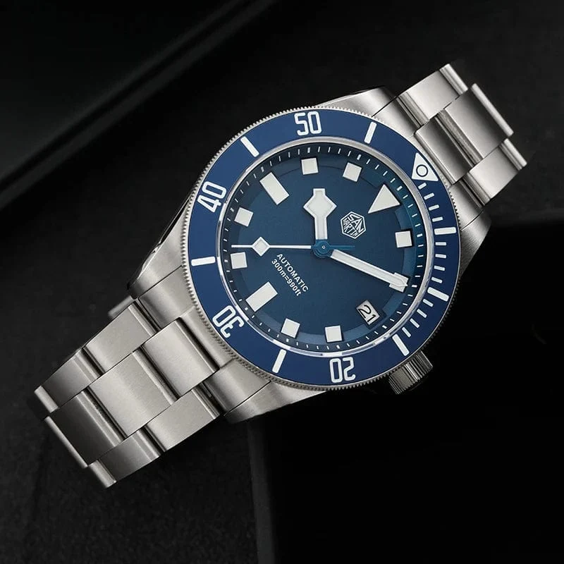 San Martin SN0121T Titan-Taucheruhr NH35 Automatikwerk Uhren Grade2 Titan 120 Click Wasserdicht 300m Armbanduhr