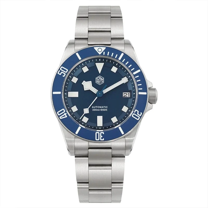 San Martin SN0121T Titan-Taucheruhr NH35 Automatikwerk Uhren Grade2 Titan 120 Click Wasserdicht 300m Armbanduhr